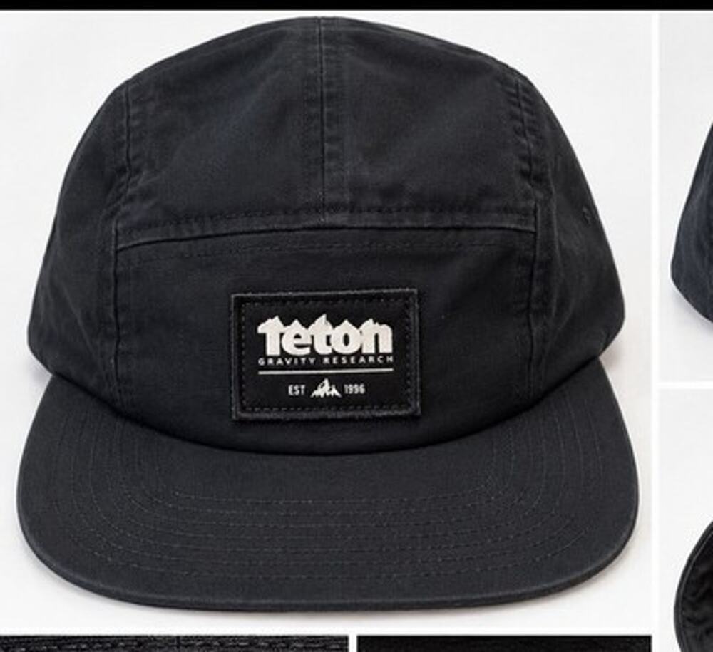 Teton Gravity Research Snapback Cap Black Cotton Outdoor Ski Hat L